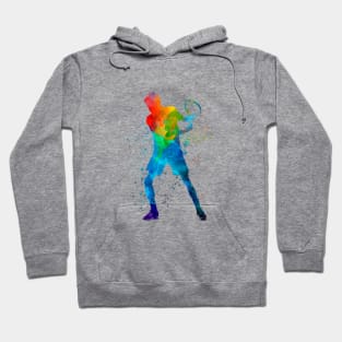 Tennis player in watercolor Hoodie